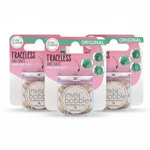 Lot of 3 Invisibobble Original Hair Elastics Traceless - Bronze Me Pretty - 9PCS